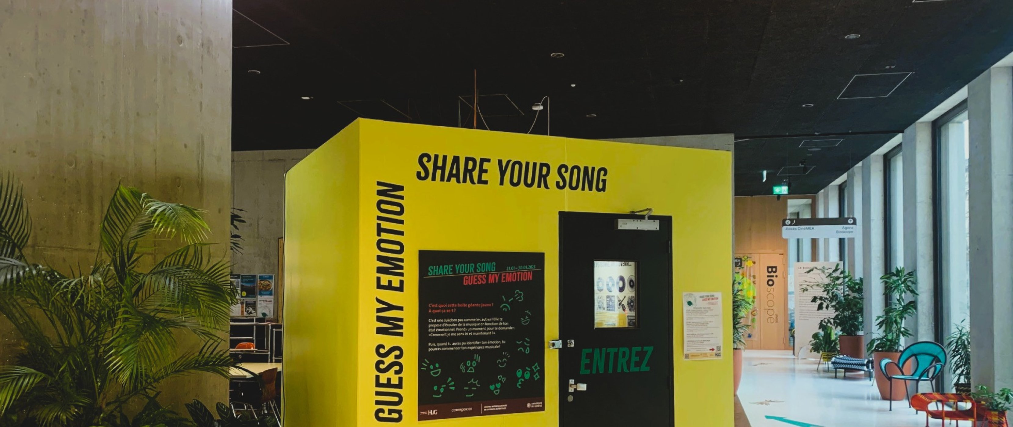 Cabine Share your song, Guess my emotion à la MEA des HUG