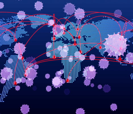 Illustration de l'impact des virus dans le monde